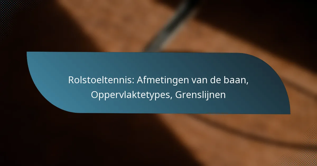 Rolstoeltennis: Afmetingen van de baan, Oppervlaktetypes, Grenslijnen