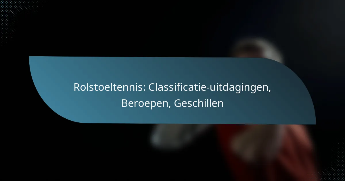 Rolstoeltennis: Classificatie-uitdagingen, Beroepen, Geschillen