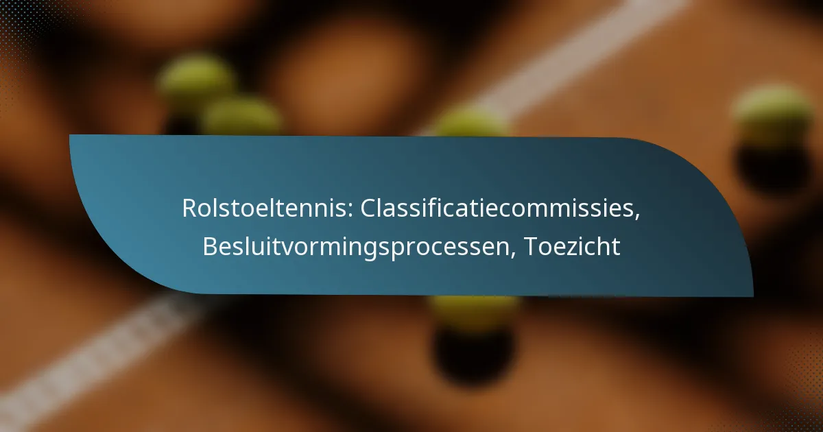 Rolstoeltennis: Classificatiecommissies, Besluitvormingsprocessen, Toezicht