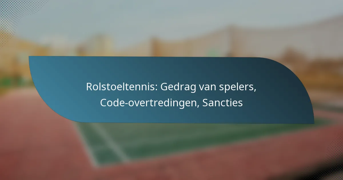 Rolstoeltennis: Gedrag van spelers, Code-overtredingen, Sancties