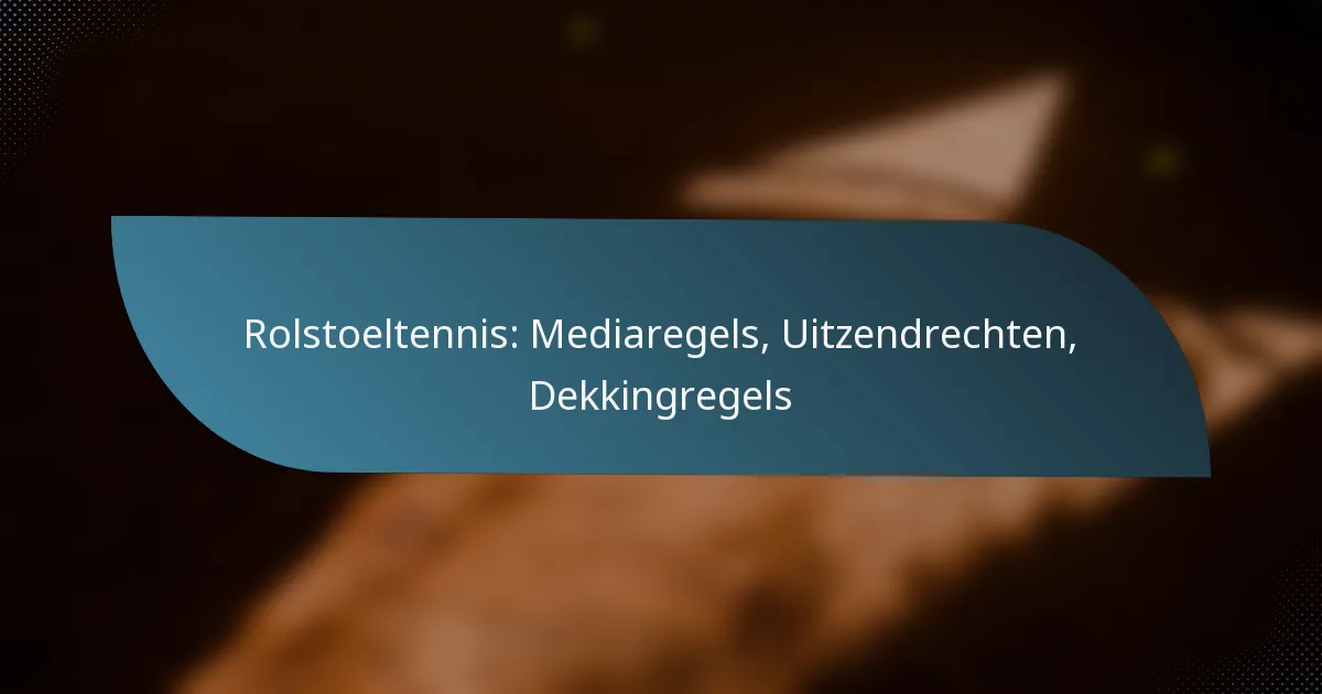 Rolstoeltennis: Mediaregels, Uitzendrechten, Dekkingregels