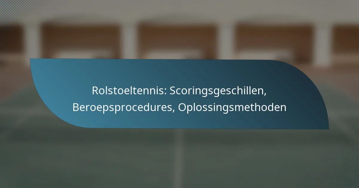 Rolstoeltennis: Scoringsgeschillen, Beroepsprocedures, Oplossingsmethoden