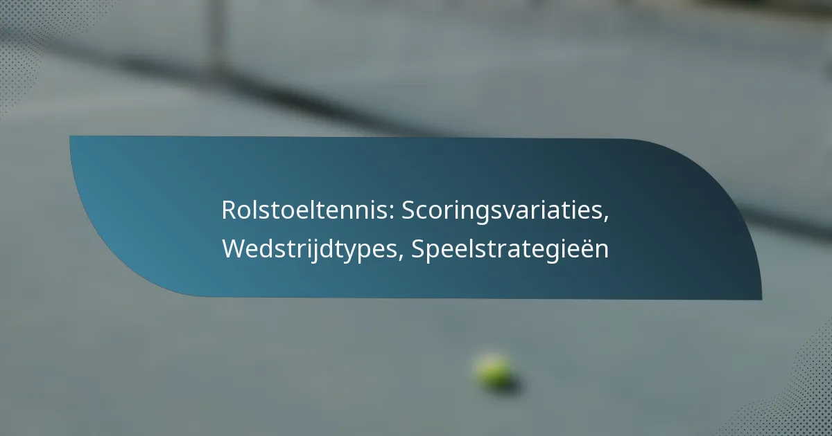 Rolstoeltennis: Scoringsvariaties, Wedstrijdtypes, Speelstrategieën