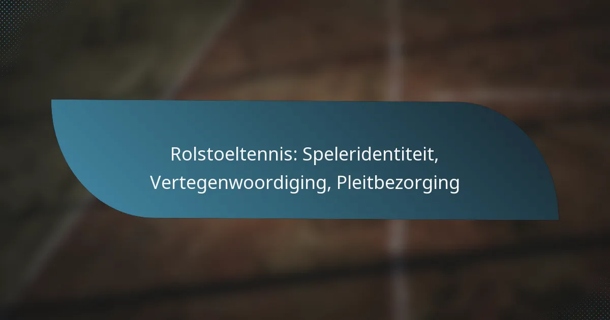 Rolstoeltennis: Speleridentiteit, Vertegenwoordiging, Pleitbezorging