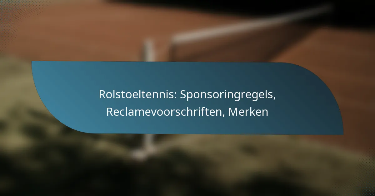 Rolstoeltennis: Sponsoringregels, Reclamevoorschriften, Merken