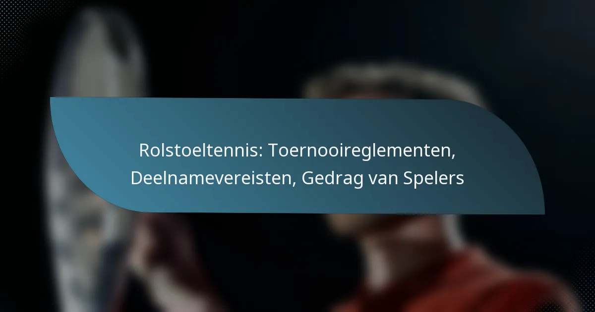 Rolstoeltennis: Toernooireglementen, Deelnamevereisten, Gedrag van Spelers