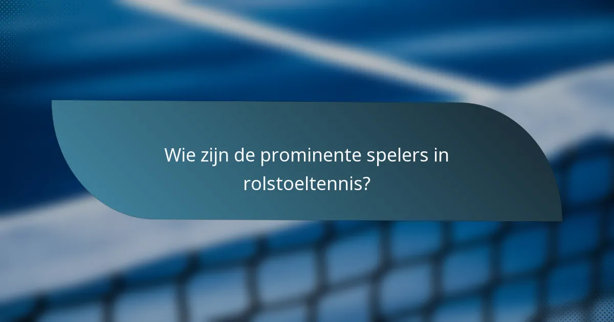 Wie zijn de prominente spelers in rolstoeltennis?